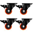 Kit 4 Rodízio PVC Laranja 1.5/8" 41mm Giratório com Freio - A09110-GF - Ajax Kit 4 Rodízio PVC Laranja 1.5/8" 41mm Giratório com Freio - A09110-GF - Ajax