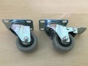 Kit 4 Rodizio Rolamento 2pol. Pu Placa (2 Com Freio + 2 Sem) Kit 4 Rodizio Rolamento 2pol. Pu Placa (2 Com Freio + 2 Sem)