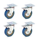 Kit 4 Rodízios 75mm PVC Chapa Para Bancadas e Carrinhos