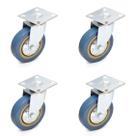 Kit 4 Rodízios 75mm PVC Chapa Para Bancadas e Carrinhos Kit 4 Rodízios 75mm PVC Chapa Para Bancadas e Carrinhos