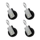 Kit 4 Roldana 55mm Gancho P/Elevação Aço Nylon 250Kg P/Poço