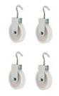 KIT 4 ROLDANA PLASTICA NYLON PARA VARAL 8cm COM GANCHO REFORÇADA