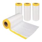 Kit 4 Rolo Filme Plástico Protetor Fita Crepe Mascaramento Salva Pintura Obra Cobre Tudo 240cm x 20m