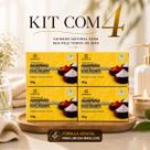 Kit 4 Sabonetes Nativa Brasil Açafrão Argila Branca Dolomita 90g Higiene Corporal