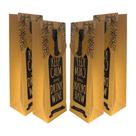 Kit 4 Sacolas Garrafa Vinho Champagne - Keep Calm And Drink Wine