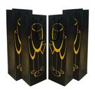Kit 4 Sacolas Garrafa Vinho Champagne - Minimalista Dourada