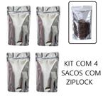 Kit 4 Sacos de Filme de Alumínio para Mantimentos com Zip Lock - 18x26cm