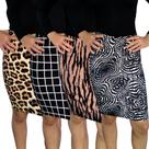 Kit 4 Saias Femininas Lápis Moda Evangélica Elástico Estampas Sortidas Suplex PP ao Plus Size