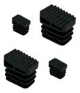 Kit 4 Sapata Pé Ponteira Para Escada 30x23mm Interna Preto