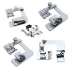 Kit 4 Sapatas Calcador de Bainha Barra 25, 19, 10 e 4,5mm + Haste de Engate Largo para Maquina Domestica - 6290-8 ,6 ,4