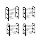 Kit 4 Sapateira 3 Andares Preta Calçado Sapato Organizadora Multiuso Móvel Vertical Leve Quarto Casa Kit 4 Sapateira 3 Andares Preta Calçado Sapato Organizadora Multiuso Móvel Vertical Leve Quarto Casa