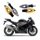 Kit 4 Seta Esportiva Led P01C Carbono Modelo Flecha vazado Suzuki GSX R 1000 Ano 2004 2005 2006 2007 2008 2009