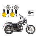 Kit 4 Seta Modelo P41 Farol Milha Custom para Moto DAFRA HORIZON 150 Ano 2019 2020 2021 Angel Eyes Redondo