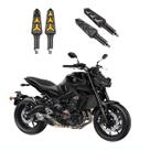KIT 4 Seta Sequencial Pisca de Led Estrela Modelo P09S Moto MT09 850cc Ano 2004 2005 2006200720082009
