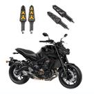 KIT 4 Seta Sequencial Pisca de Led Estrela Modelo P09S Moto MT09 850cc Ano 2010 2011 2012 2013 2014 2015