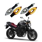 Kit 4 Setas Esportivas de Led P01 Modelo Flecha vazado para Moto FAZER 600 2004 2005 2006 2007 2008 2009