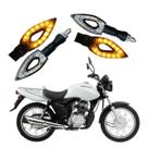 Kit 4 Setas Esportivas de Led P01 Modelo Flecha vazado para Moto Honda CG 125 CARGO 2004 2005 2006 2007 2008 2009