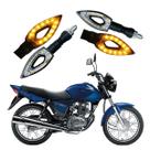 Kit 4 Setas Esportivas de Led P01 Modelo Flecha vazado para Moto Honda CG 150 TITAN ES 2016 2017 2018201920202021