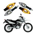 Kit 4 Setas Esportivas de Led P01 Modelo Flecha vazado para Moto Honda NXR 125 BROS KS 2016 2017 2018201920202021