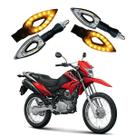 Kit 4 Setas Esportivas de Led P01 Modelo Flecha vazado para Moto Honda NXR 150 BROS ESD 2016 2017 2018201920202021