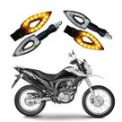 Kit 4 Setas Esportivas de Led P01 Modelo Flecha vazado para Moto Honda NXR 160 BROS 2010 2011 2012 2013 2014 2015