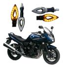 Kit 4 Setas Esportivas Led P01C Carbono Modelo Flecha vazado Moto Bandit 650 Ano 2016 2017 2018 2019 2020 2021