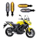 KIT 4 Setas Esportivas Pisca de Led Modelo P26 Para Moto KAWASAKI Versys City 650 Ano 2010 2011 2012 2013 2014 2015