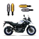 KIT 4 Setas Esportivas Pisca de Led Modelo P26 Para Moto SUZUKI DL 650 V Strom Ano 2010 2011 2012 2013 2014 2015