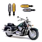 KIT 4 Setas Esportivas Pisca de Led Modelo P26 Para Moto SUZUKI Intruder LC 1500 Ano 2004 2005 2006 2007 2008 2009