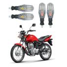 Kit 4 Setas Pisca de Led Dianteiro E Traseiro Modelo PF01 Para Moto Honda CG 125 FAN 2004 2005 2006 2007 2008 2009
