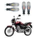 Kit 4 Setas Pisca de Led Dianteiro E Traseiro Modelo PF01 Para Moto Honda CG 150 FAN 2016 2017 2018201920202021