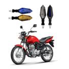 KIT 4 Setas Sequenciais de Led Pisca Azul e Amarelo P43S Para Moto Honda CG 125 FAN 2016 2017 2018201920202021