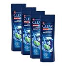 Kit 4 Shampoos Anticaspa Clear Men Ice Cool Menthol 400ml