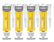 Kit 4 Silicone Cibrasil Acético Cibra Flex 240g Cinza