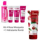 Kit 4 Skin Care Rosa Mosqueta Completo hidratante Romã protetor Solar labial