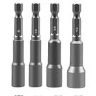Kit 4 Soquete Magnético Parafusadeira Aço Cromo 1/2 1/4 3/8 6mm