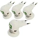 Kit 4 Soquetes Adaptadores E27 com Botão Liga/Desliga Bivolt 127/220V Padrão Brasileiro