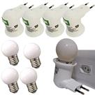 Kit 4 Soquetes Adaptadores E27 com Lâmpadas 15W 220V Botão Liga/Desliga Padrão Brasileiro