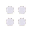 Kit 4 Sousplat Cha Branco Dourado Polipropileno 25Cm Rafimex Kit 4 Sousplat Cha Branco Dourado Polipropileno 25Cm Rafimex