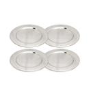 Kit 4 Sousplat em Inox Redondo Liso para Jantar Decoração Mesa Posta Elegante Kit 4 Sousplat em Inox Redondo Liso para Jantar Decoração Mesa Posta Elegante