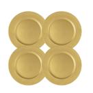Kit 4 Sousplat Redondo Dourado PP 33Cm Rafimex Kit 4 Sousplat Redondo Dourado PP 33Cm Rafimex