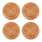 Kit 4 Sousplat Redondo Mundiart Rattan Bambu Cores Variadas
