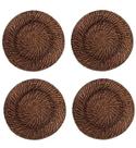 Kit 4 Sousplat Redondo Mundiart Rattan Bambu Cores Variadas Kit 4 Sousplat Redondo Mundiart Rattan Bambu Cores Variadas