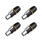 Kit 4 Speakon Macho 4 Vias Resistente Com Trava Metalica Roxtone
