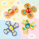Kit 4 Spinner Gigante ventosa Brinquedo Infantil Chocalho Giratório Spinner para bebê Banho