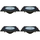 Kit 4 Spot Authentic LED Quadrado de Embutir Avant Branco com Corpo Preto Fosco 5w 6500k - Cód 865050572