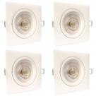 Kit 4 Spot de Led 12W 3000K Branco Quente Quadrado Bivolt - Luz Aconchegante e Econômica