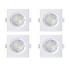 Kit 4 Spot Embutir Taschibra Alltop Quadrado Led 3W 3000K