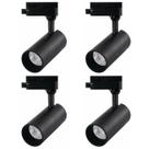 Kit 4 Spot Led MR16 para Trilho Eletrificado Preto 110/220v