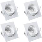 Kit 4 Spot LED Quadrado 3W Direcional Bivolt 3000K Iluminação moderna e aconchegante